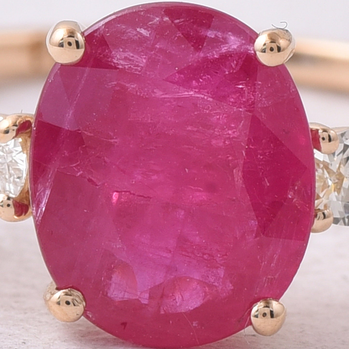2.23 Ct Oval Mixed Cut Natural Ruby 14K Gold Ring