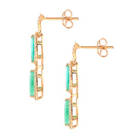 2.24 Ct Marquise Mixed Cut Natural Emerald 14K Gold Earrings