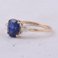 1.91 Ct Oval Natural Sapphire 14K Gold Ring