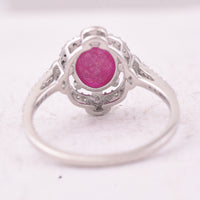 1.65 Ct Oval Mixed Cut Natural Ruby 950 Platinum Ring