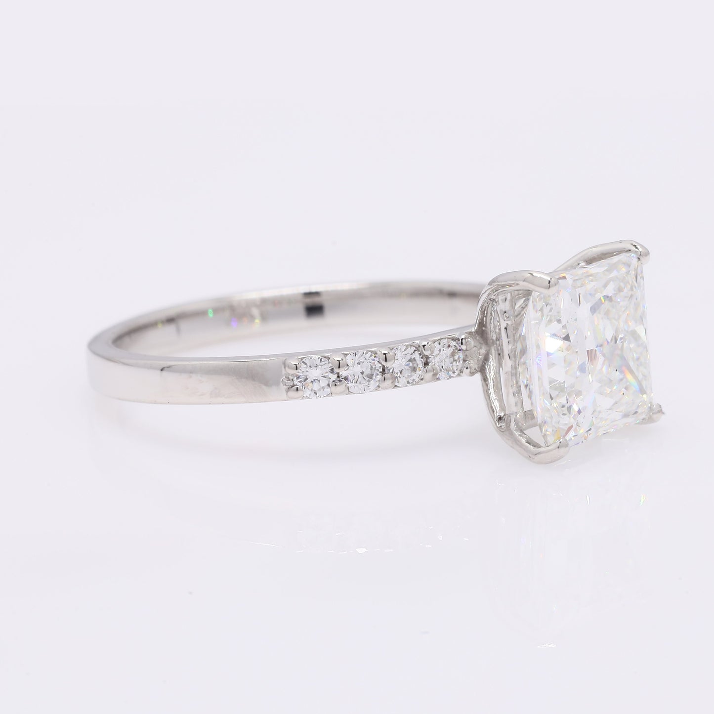 2.49 Ct Princess Cut Lab Grown Diamond 950 Platinum Ring