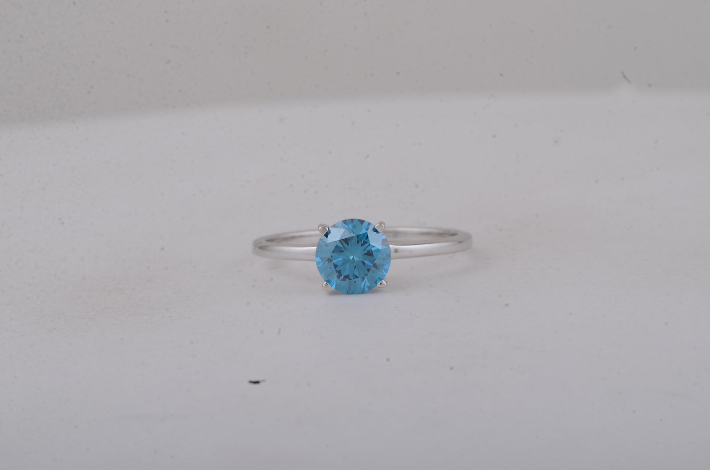 1.12 Carats Blue Lab Grown Diamond 14K Gold Ring