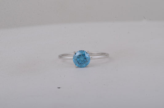 1.12 Carats Blue Lab Grown Diamond 14K Gold Ring