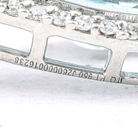 3.67 Ct Pear Mixed Cut Natural Aquamarine 950 Platinum Pendant