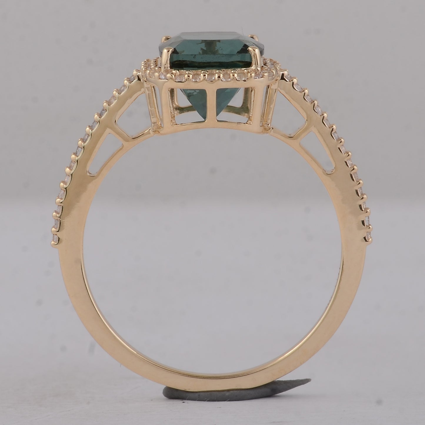 2.14 Ct Cushion Tourmaline 9K Gold Ring