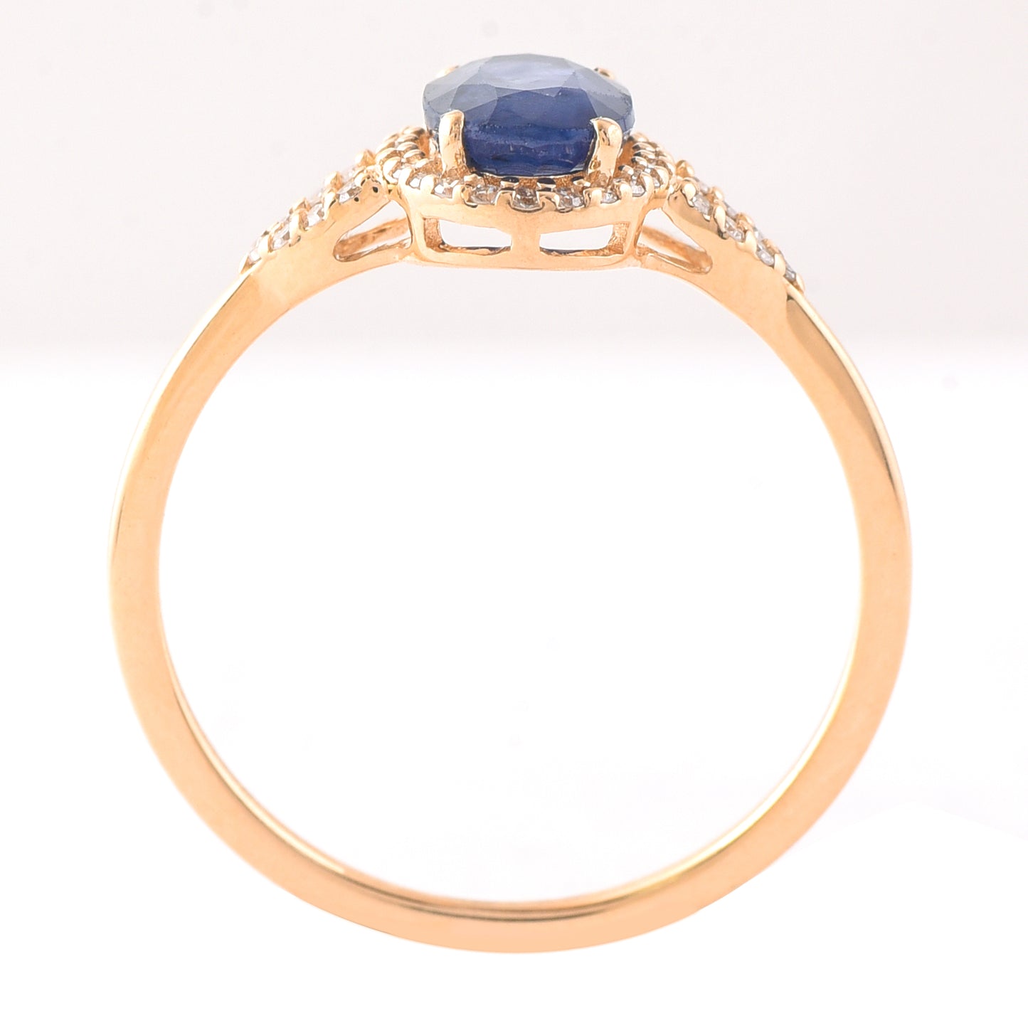 1.38 Ct Oval Mixed Cut Natural Sapphire 14K Gold Ring