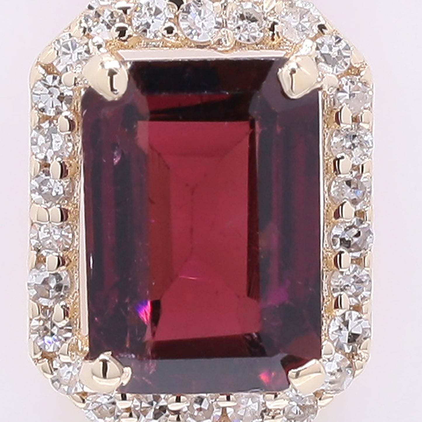 1.22 Ct Octagon Step Cut Natural Pink Tourmaline 14K Gold Pendant