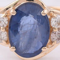 1.69 Ct Oval Natural Sapphire 14K Gold Ring