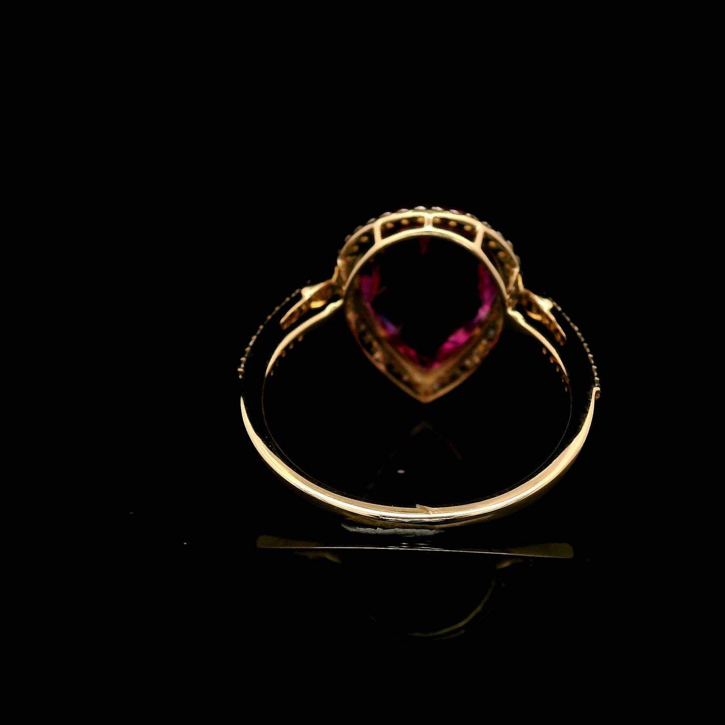 4.69 Ct Pear Mixed Cut Lab Grown Pink Sapphire 14K Gold Ring