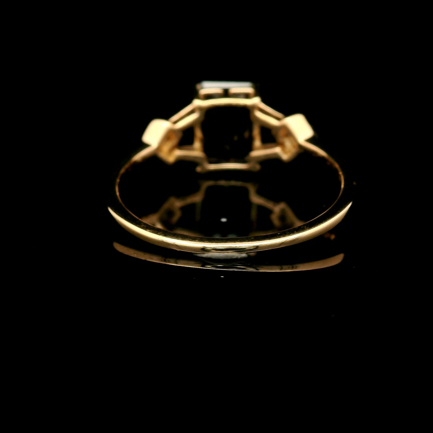 1.78 Ct Emerald Cut Lab Grown Sapphire 14K Gold Ring