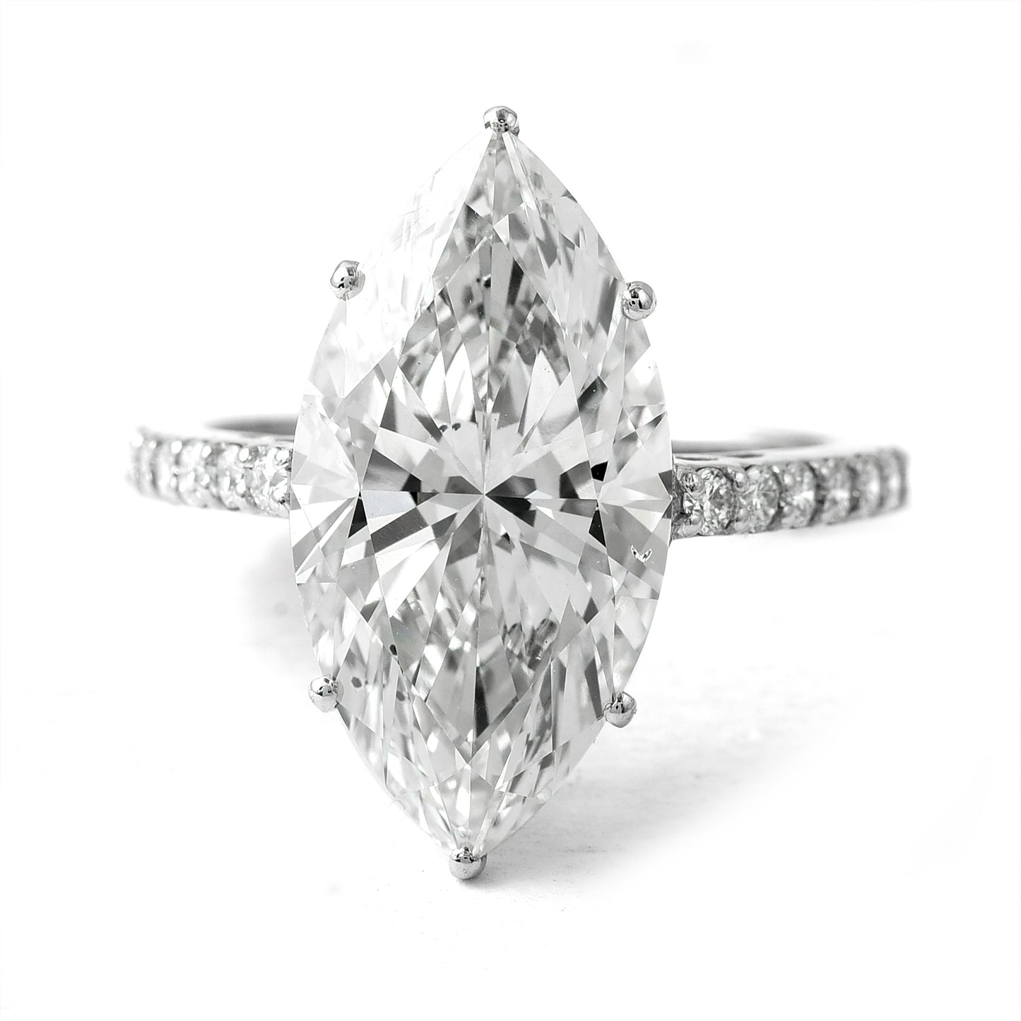 7.55 Ct Marquise Brilliant Lab Grown Diamond 950 Platinum Ring
