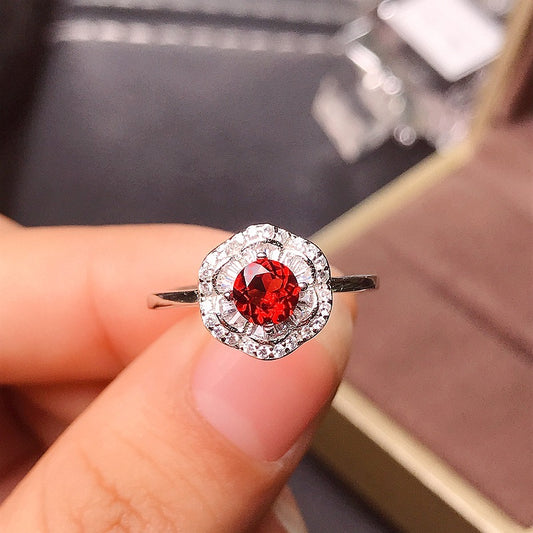 Garnet 925 Sterling Silver Ring
