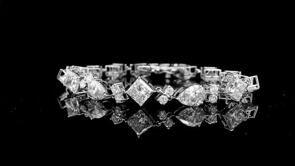 16.17 Carats Lab Grown Diamond 14K Gold Bracelet
