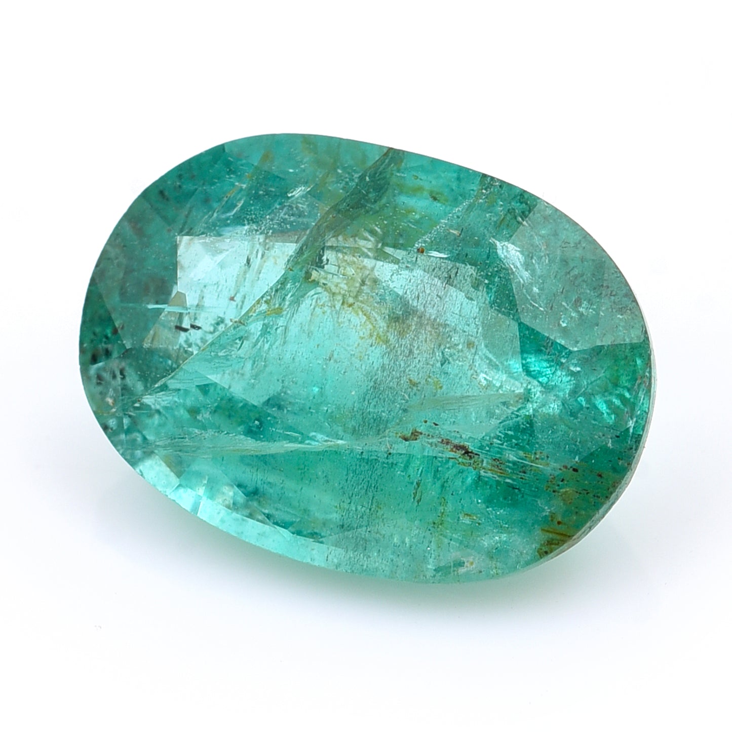 5.63 Natural Beryl Emerald Oval Mixed Cut Gemstone