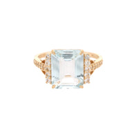 2.88 Ct Octagon Aquamarine 14K Gold Ring