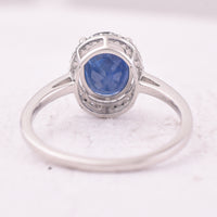 2.89 Ct Oval Mixed Cut Natural Sapphire 950 Platinum Ring