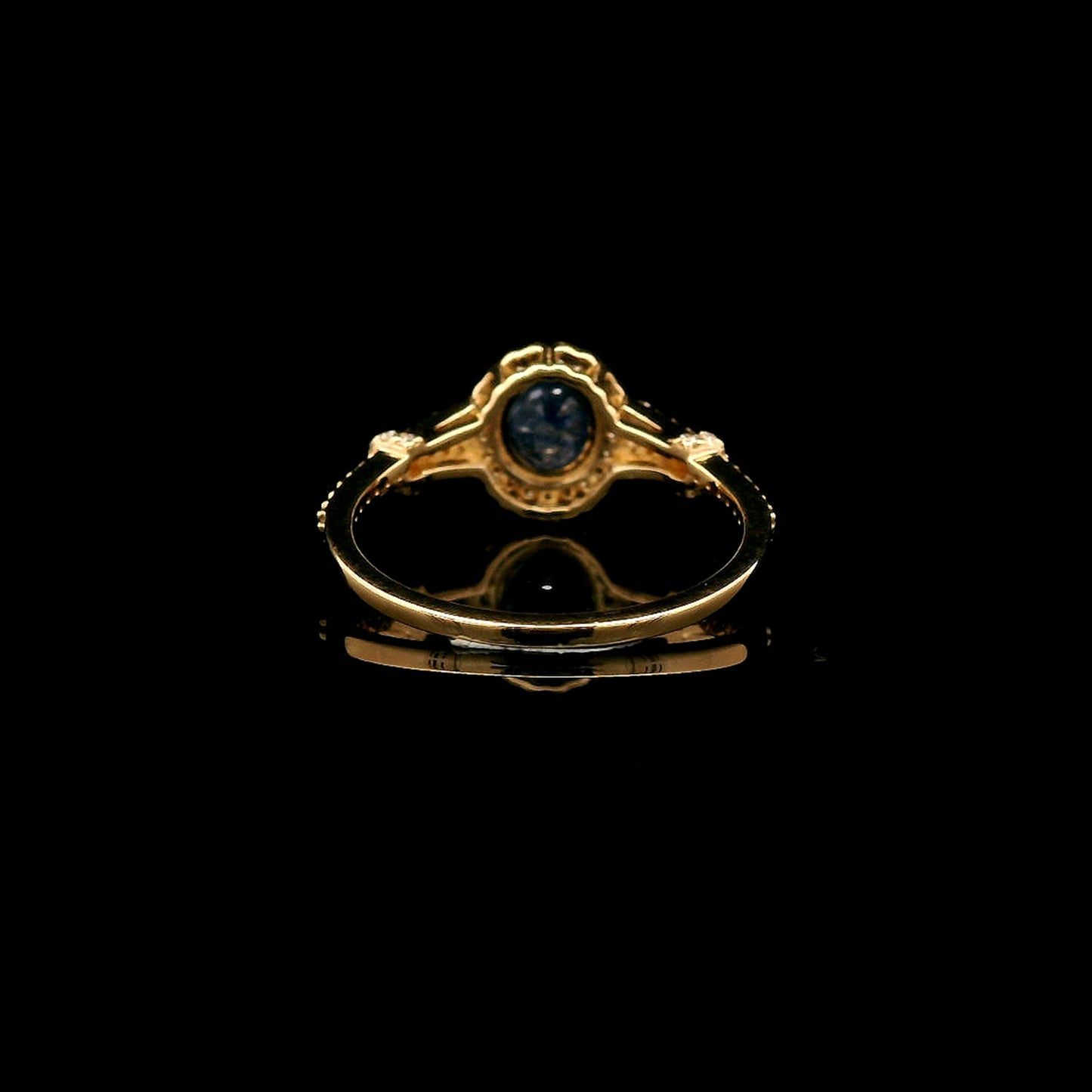 1.30 Ct Oval Mixed Cut Natural Sapphire 14K Gold Ring