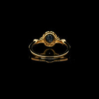 1.30 Ct Oval Mixed Cut Natural Sapphire 14K Gold Ring