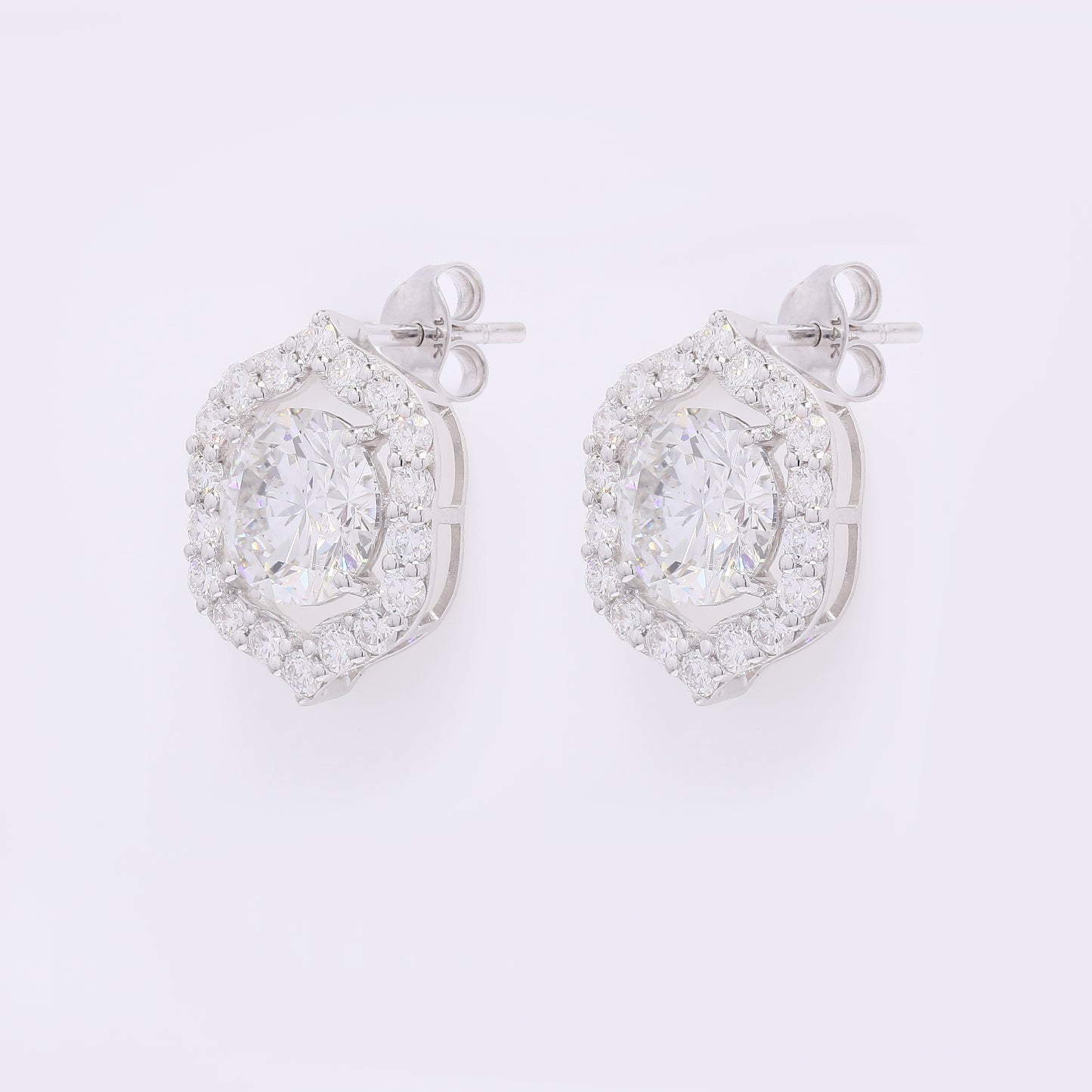 4.05 Carats Lab Grown Diamond 14K Gold Earrings