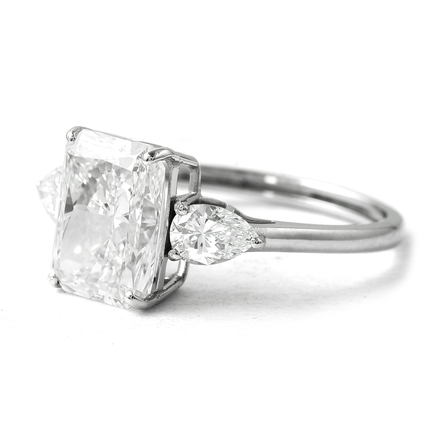 3.36 Ct Cut Cornered Rectangular Modified Brilliant Lab Grown Diamond 950 Platinum Ring