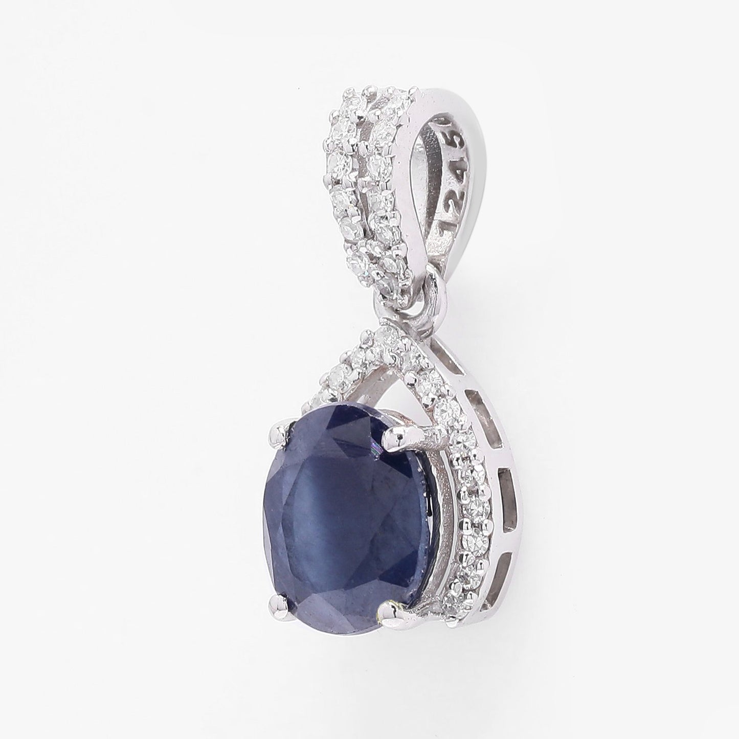 1.68 Ct Oval Mixed Cut Natural Sapphire 950 Platinum Pendant