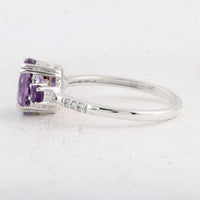 2.04 Ct Oval Amethyst 925 Sterling Silver Ring