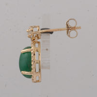3.63 Ct Oval Emerald 9K Gold Earrings