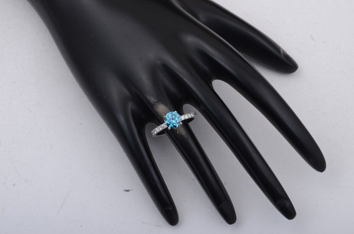 1.66 Carats Blue Lab Grown Diamond 14K Gold Ring