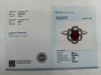 1.09 Ct Oval Mixed Cut Natural Ruby 950 Platinum Ring