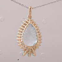 5.09 Ct Pear Aquamarine 9K Gold Pendant
