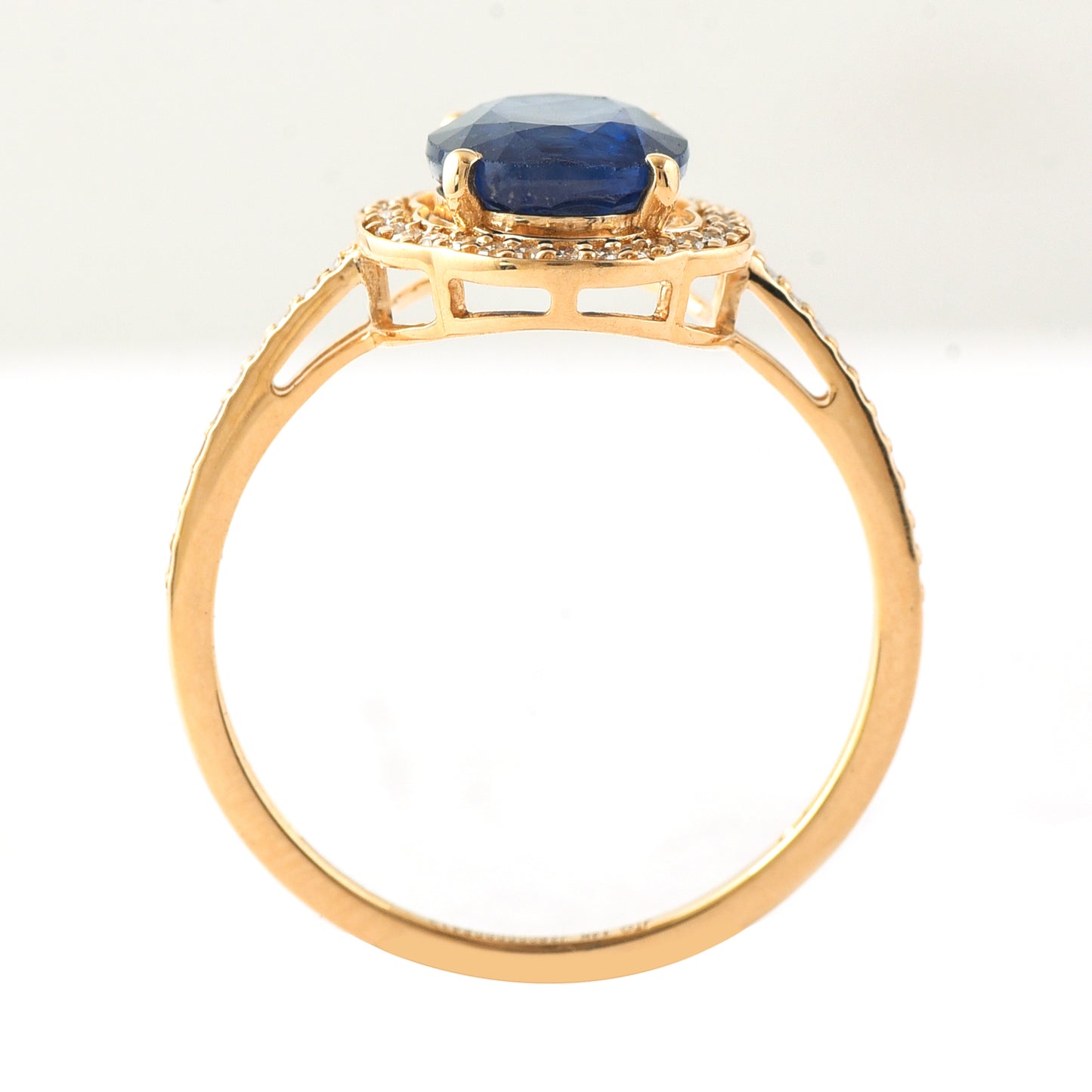 2.63 Ct Oval Mixed Cut Natural Sapphire 14K Gold Ring