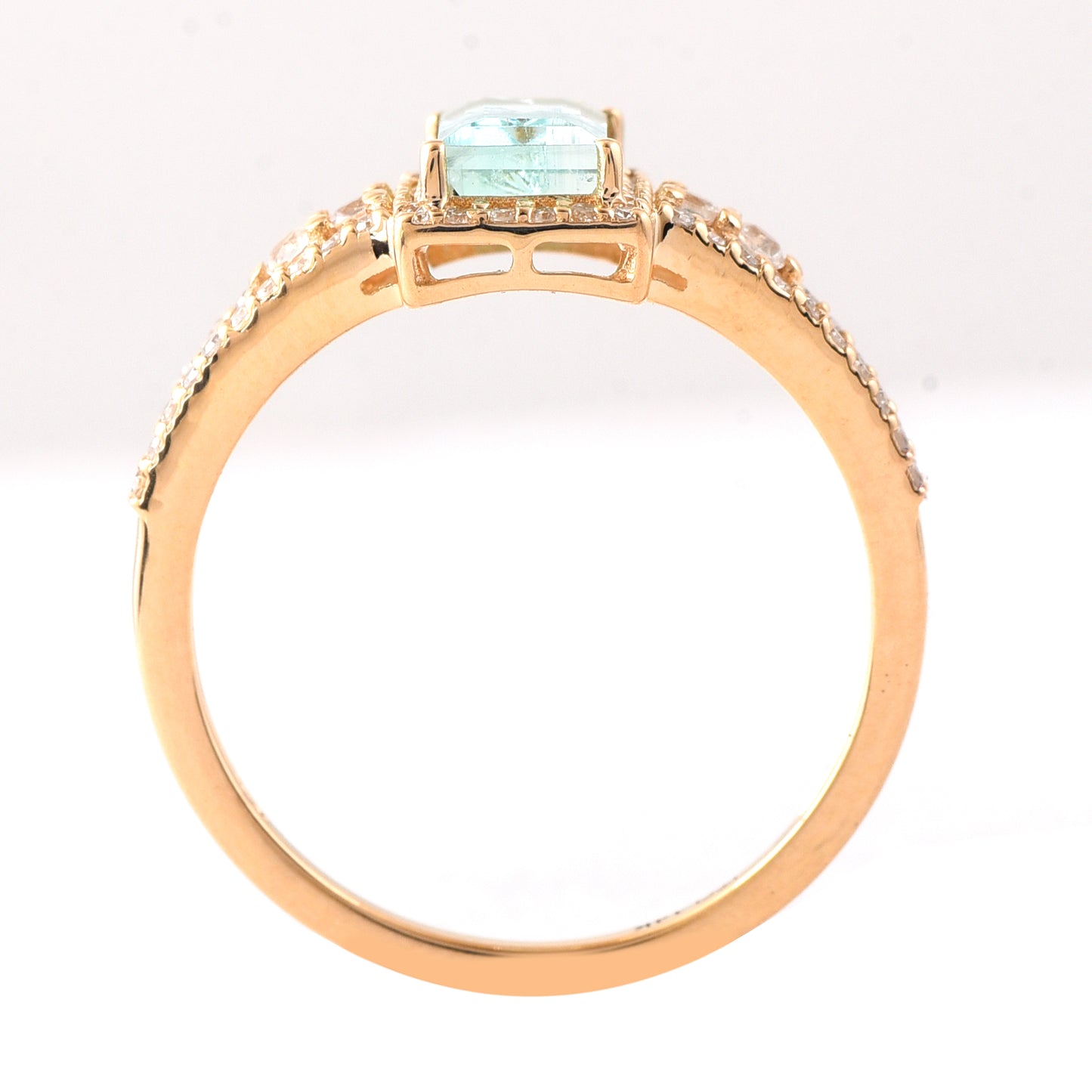 1.10 Ct Octagon Emerald 14K Gold Ring