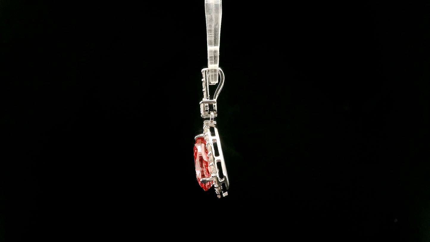 2.60 Carats Pink Lab Grown Diamond 14K Gold Pendant