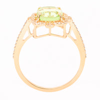 2.48 Ct Cushion Natural Eridot 14K Gold Ring
