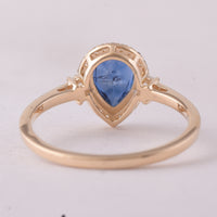 1.42 Ct Pear Sapphire 9K Gold Ring