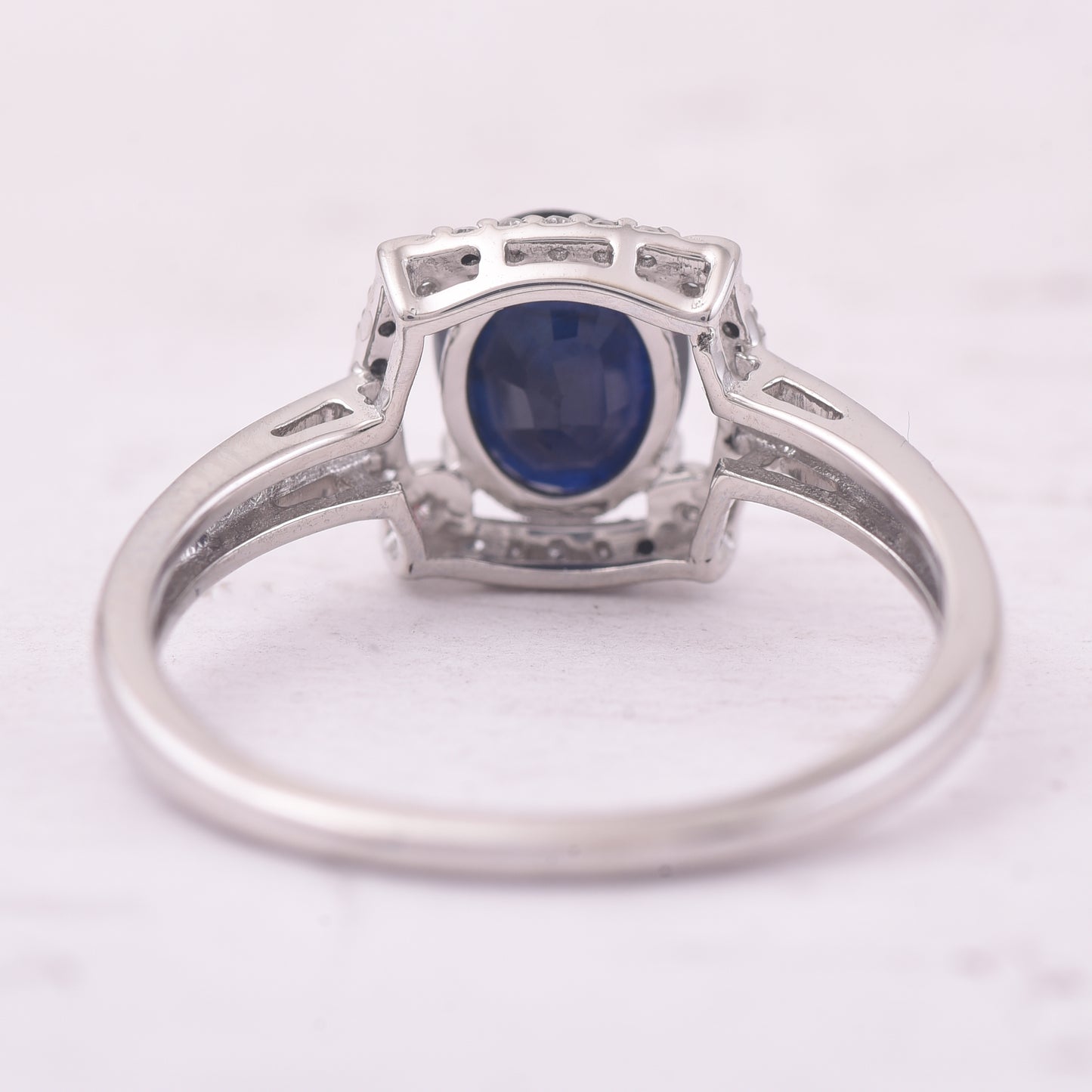 1.58 Ct Oval Mixed Cut Natural Sapphire 950 Platinum Ring