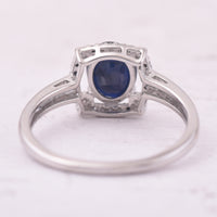 1.58 Ct Oval Mixed Cut Natural Sapphire 950 Platinum Ring
