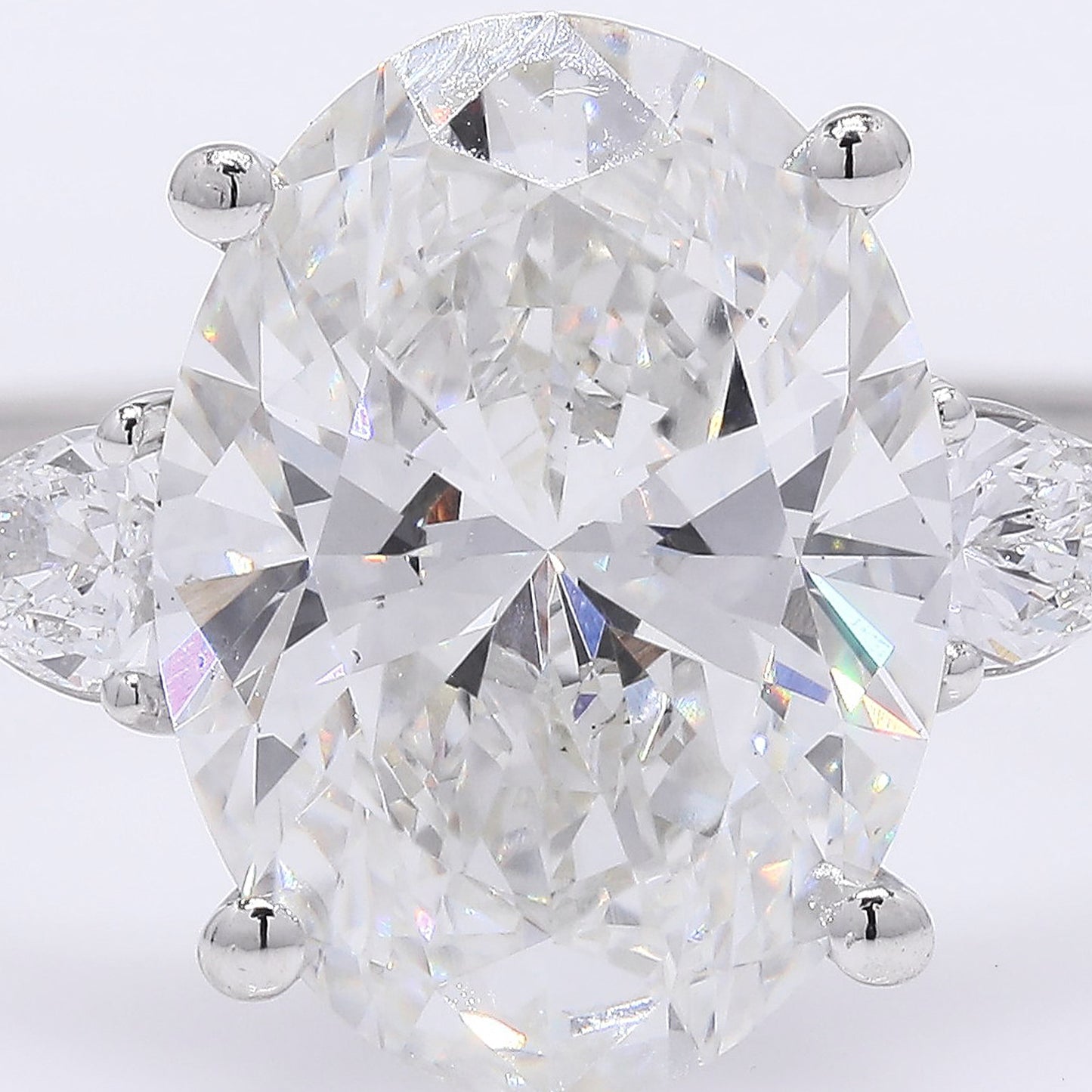 2.72 Ct Oval Brilliant Lab Grown Diamond 950 Platinum Ring