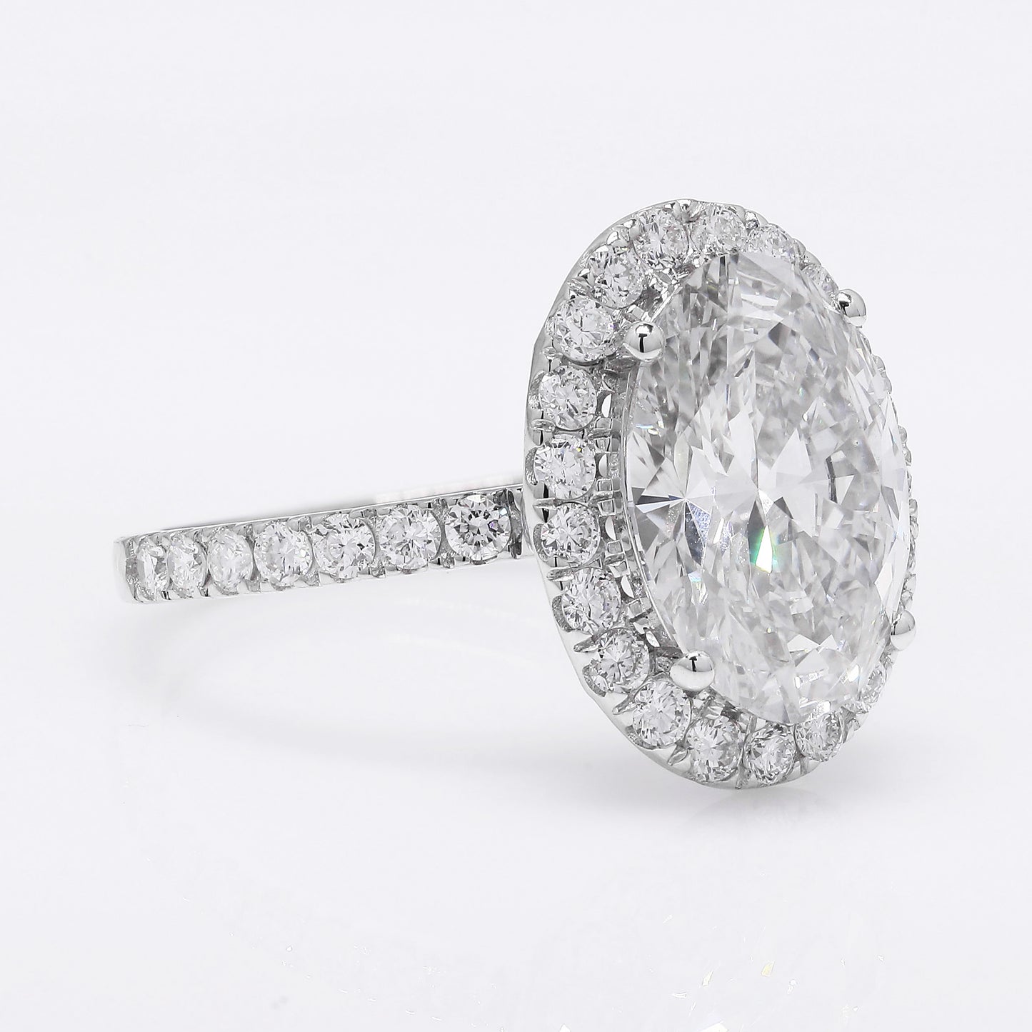 4.54 Ct Oval Brilliant Lab Grown Diamond 14K Gold Ring