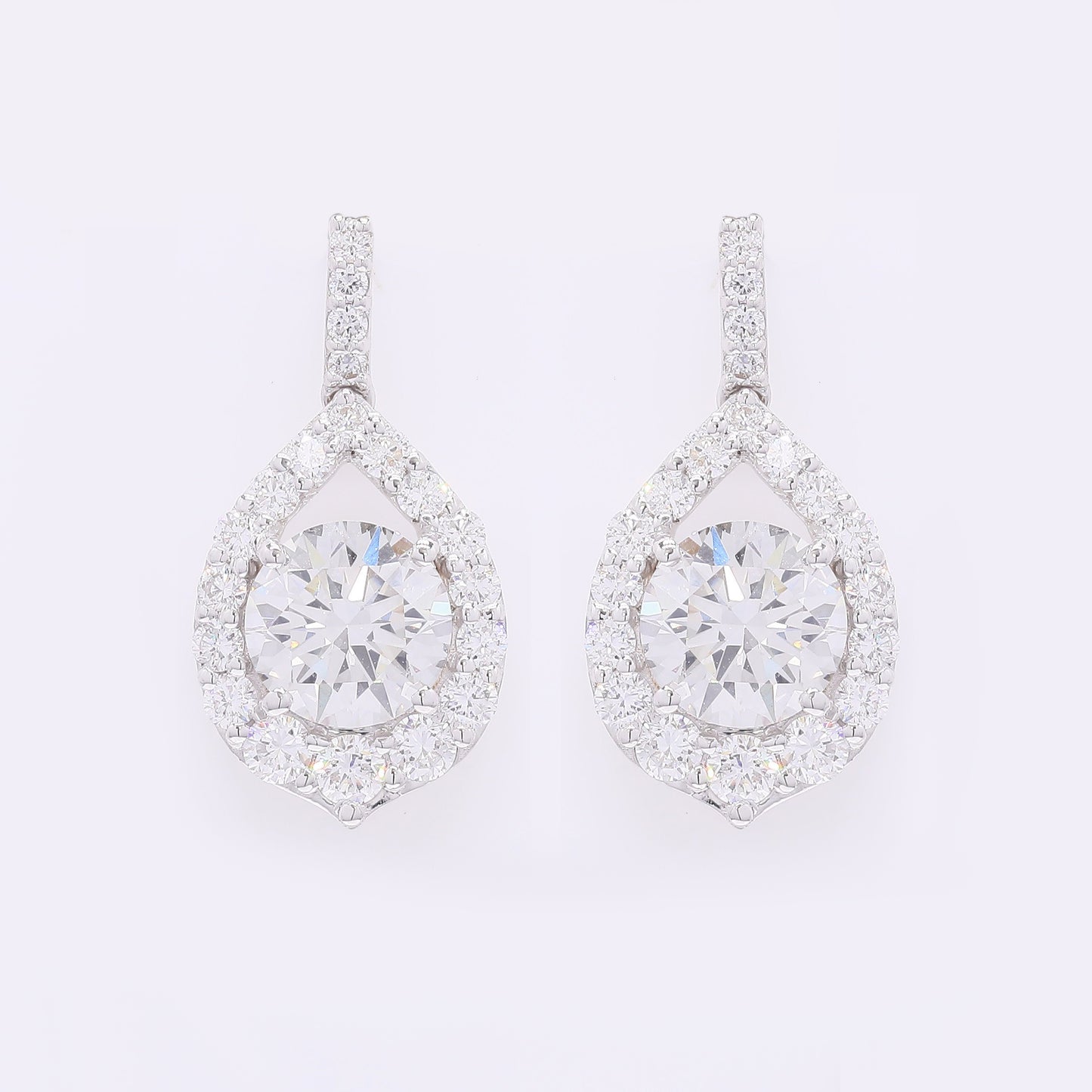 4.12 Carats Lab Grown Diamond 14K Gold Earrings