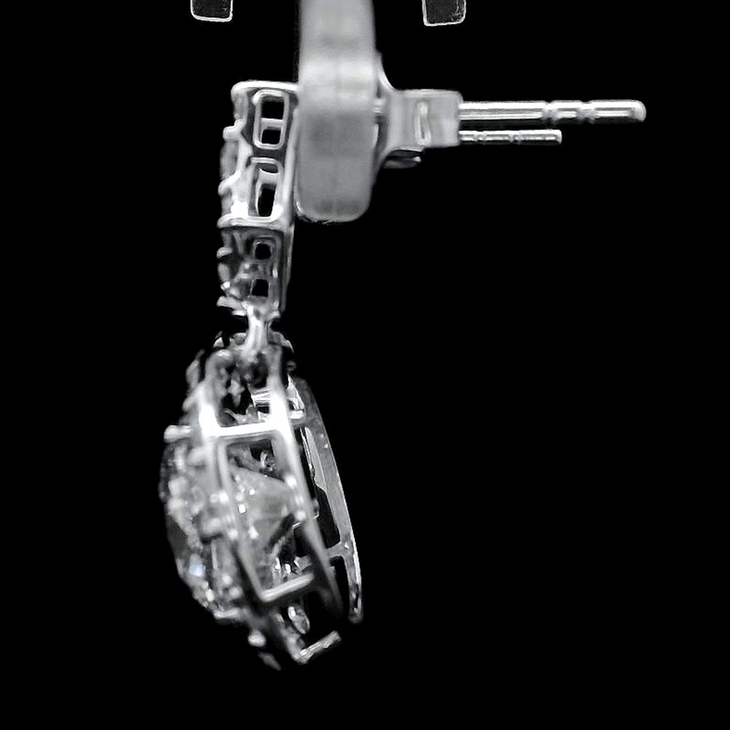 4.02 Ct Round Lab Grown Diamond 14K Gold Earrings