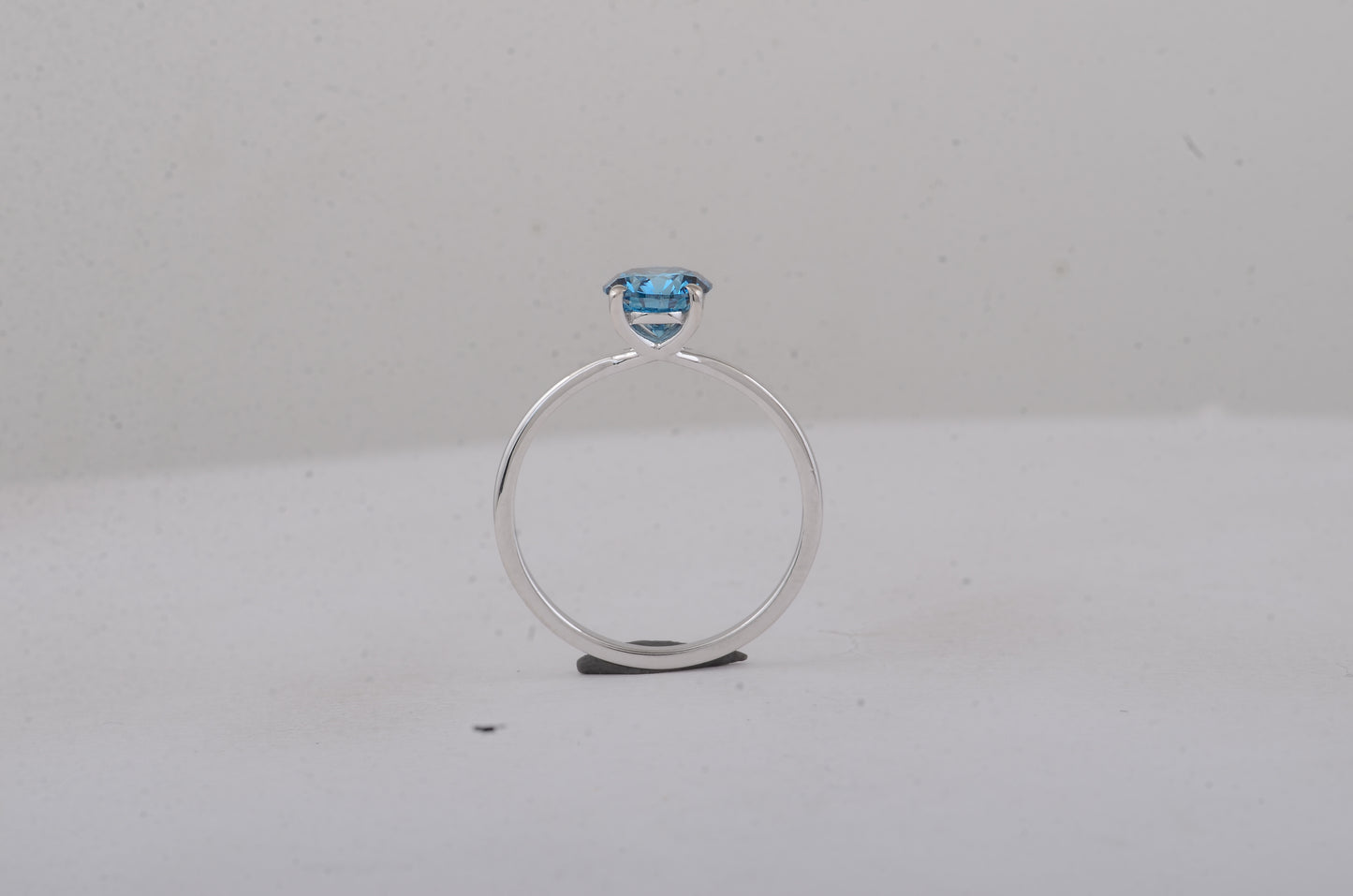 1.10 Carats Blue Lab Grown Diamond 14K Gold Ring