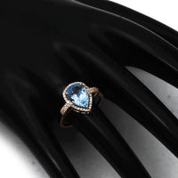 2.10 Ct Pear Mixed Cut Natural Aquamarine 14K Gold Ring