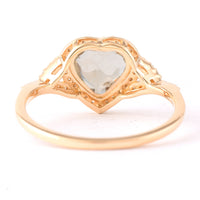 1.37 Ct Heart Mixed Cut Natural Green Sapphire 14K Gold Ring