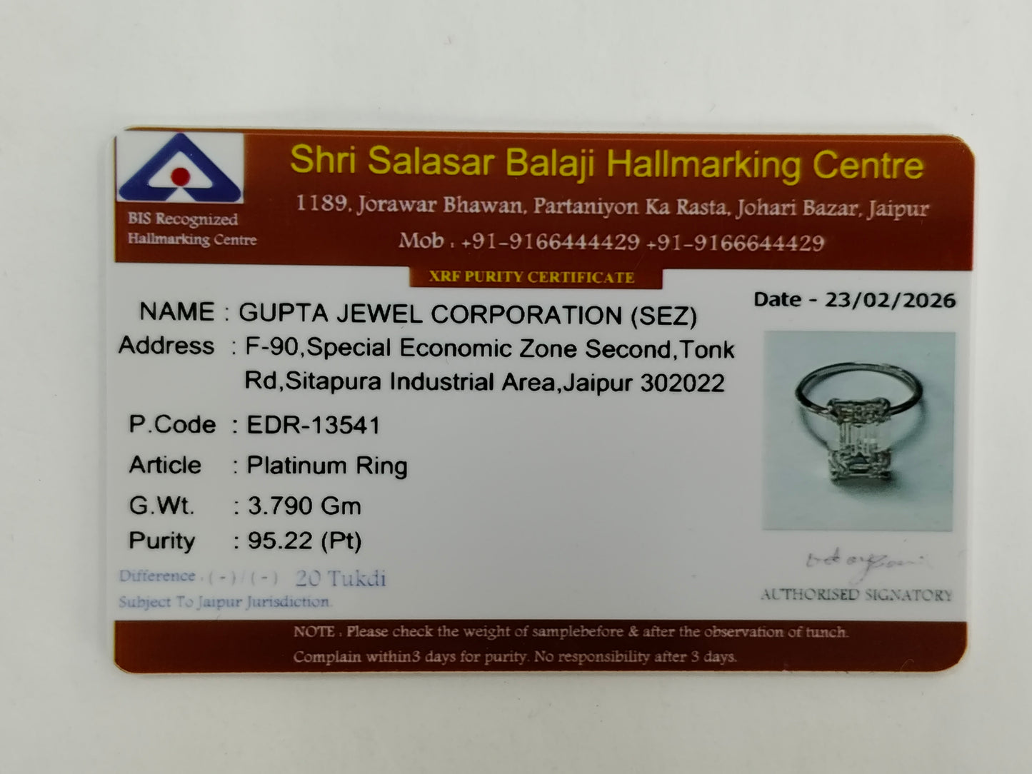 6.85 Ct Octagon Lab Grown Diamond 950 Platinum Ring