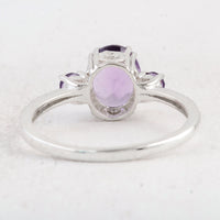 2.04 Ct Oval Amethyst 925 Sterling Silver Ring