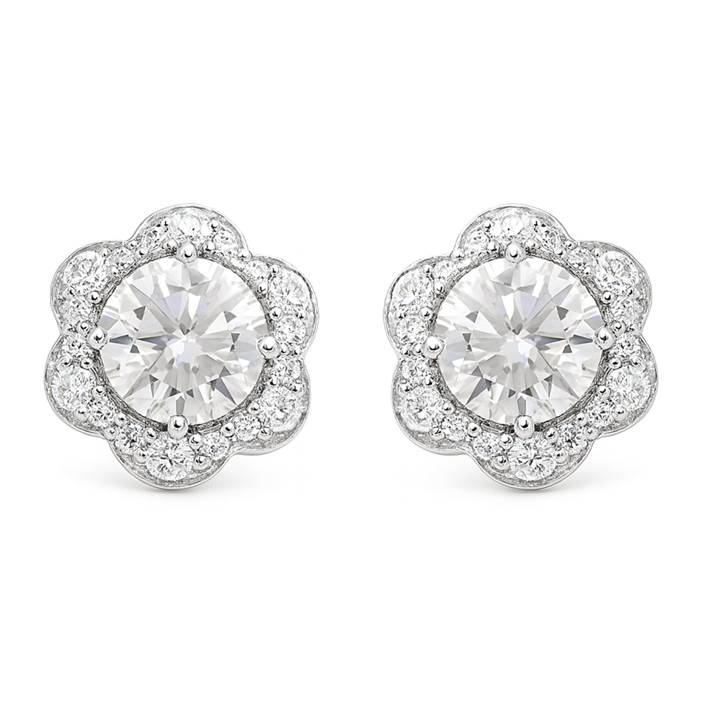3.91 Carats Lab Grown Diamond 14K Gold Earrings