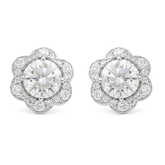 3.91 Carats Lab Grown Diamond 14K Gold Earrings