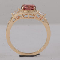1.96 Ct Round Tourmaline 9K Gold Ring