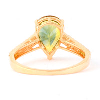 2.56 Ct Pear Mixed Cut Natural Tanzanite 14K Gold Ring